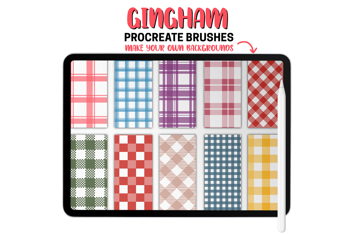 Gingham Procreate Pattern Brushes, a Brush Add-On by Brush Lab (Photo 5 of 8)