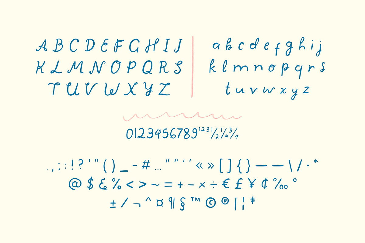 Wavy Diary - Handwritten Font, a Handwritten Font by byherline (Photo 2 of 6)