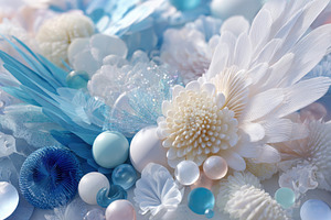 Elegant blue and white decorative arrangement, an Abstract Photo by AlyaAnd