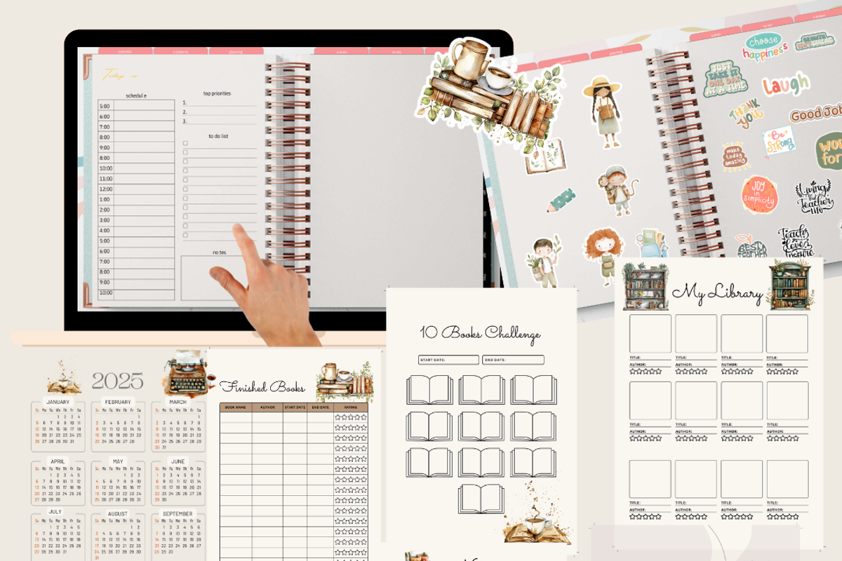 Book Journal Planner Editable preview 2