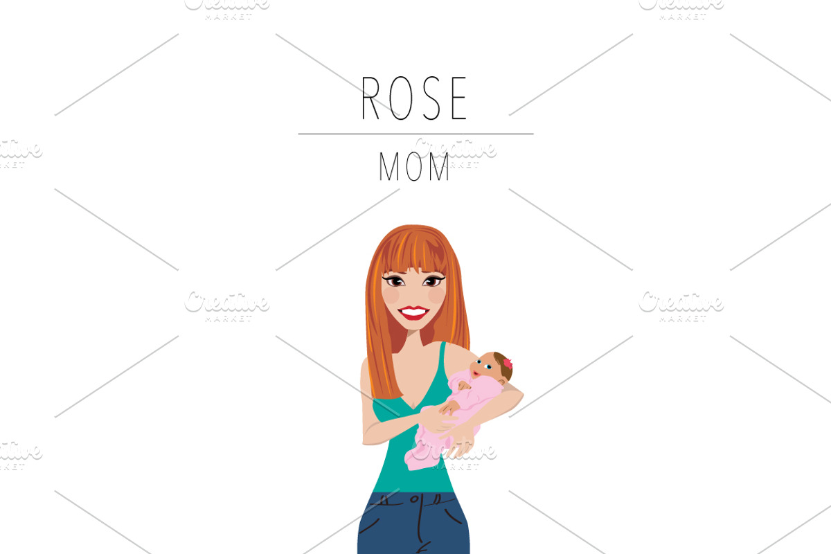Mom & Baby Portrait Clip Art, a Person Illustration by Lauren Lesley Studio (Photo 27 of 33)
