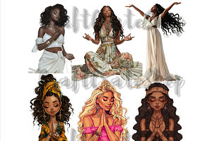 Praying Believers Black Girl Clipart