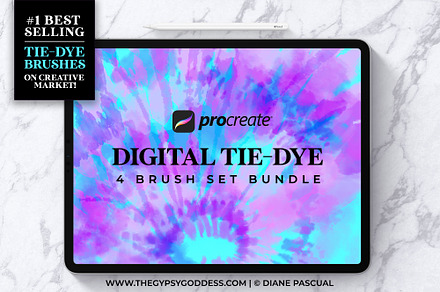 Procreate Tie-Dye Brush Stamp Bundle