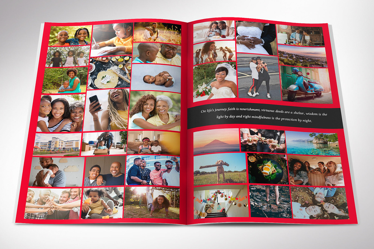 Red Funeral Program Template Word, a Brochure Template by Godserv Designs (Photo 3 of 10)