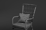 Criss Cross Black White Rattan Cafe, a Furniture 3D Model by NOMODOL (Thumbnail 5 of 5)
