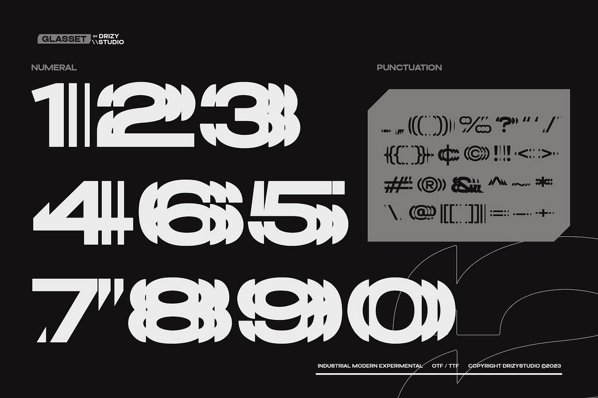 Glasset – Experimental Distort Font, a Sans Serif Font by Drizy (Photo 5 of 10)
