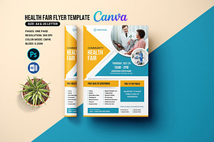 Health Fair Flyer Template Canva, a Flyer Template by retrographix