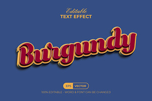 3D Text Effect Burgundy Color