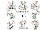 18 Baby Elephant Clipart, an Animal Illustration by Pati Charm Studio (Thumbnail 3 of 8)