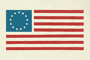 5 Hand Illustrated US Flags