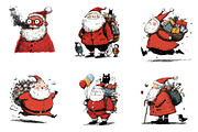 Whimsical Funny Santa clipart, an Illustration by CreationArt (Thumbnail 4 of 5)