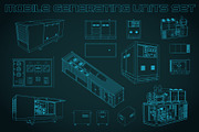 Mobile Generating Units Set, a Technology Illustration by Blacklight (Thumbnail 3 of 3)