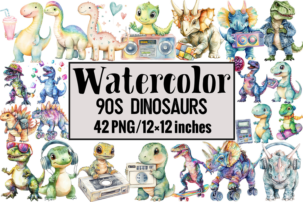 90s Dinosaurs, an Illustration by Design Market (Photo 1 of 3)
