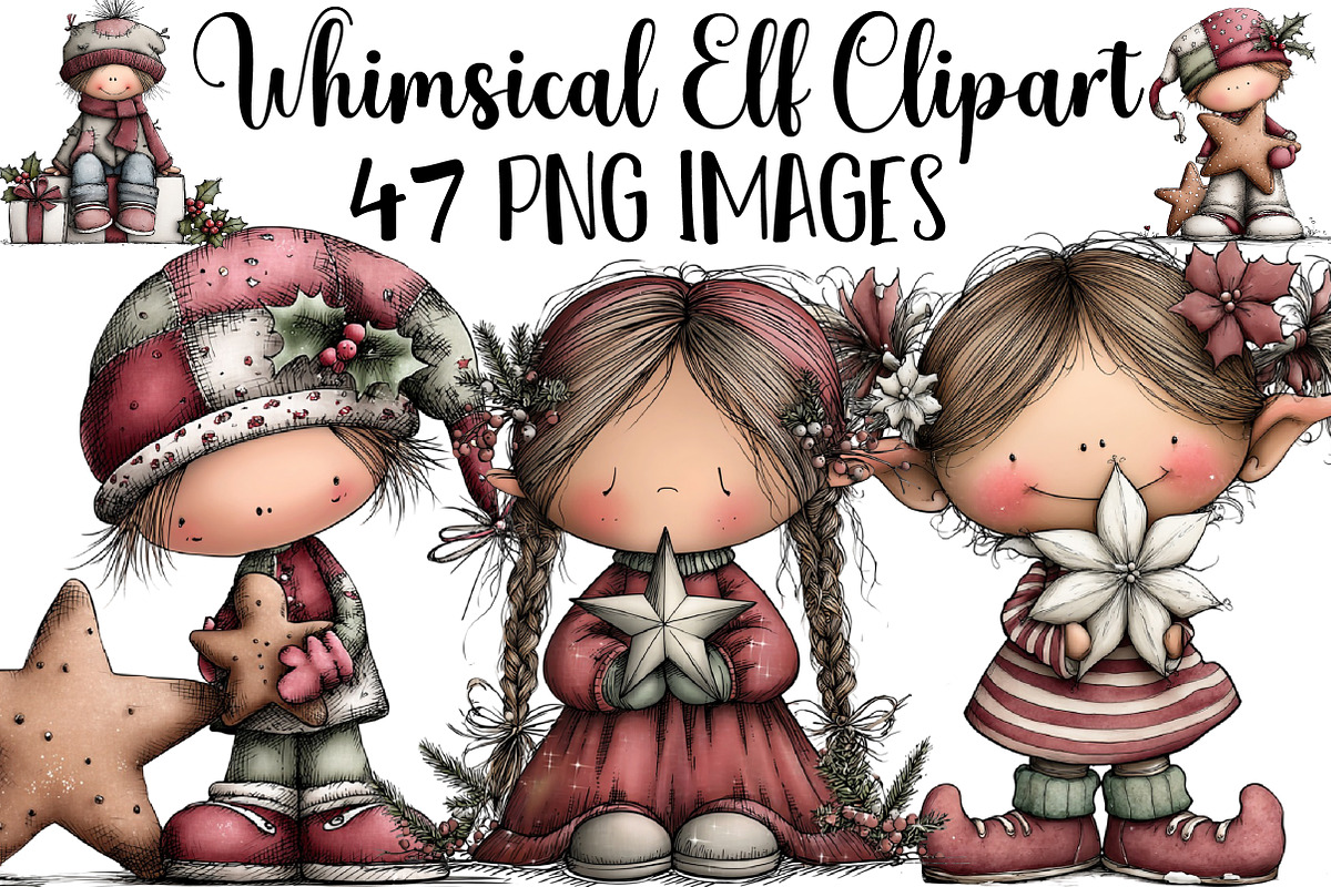 Whimsical Elf Clipart, an Illustration by DreamArtGraphic (Photo 1 of 6)