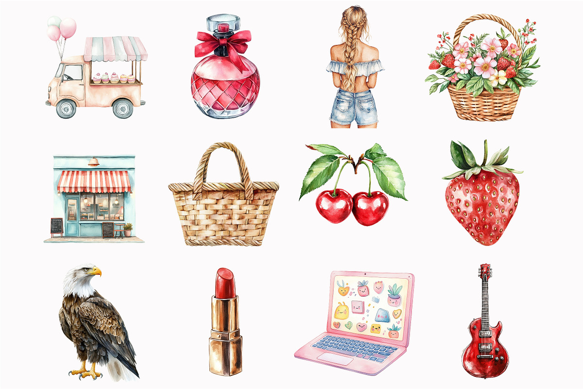 Watercolor Americana Girl Clipart, an Illustration by Design Market (Photo 4 of 5)