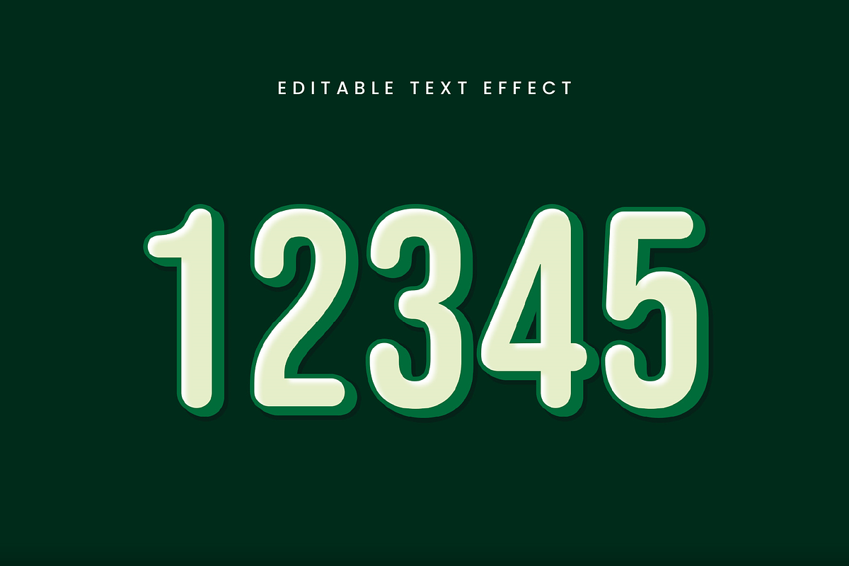 Green Rounded 3D Text Effect preview 2