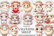 Cute Valentine Sheep Clipart, an Illustration by Designworld (Thumbnail 1 of 6)