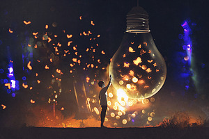 Man and big bulb