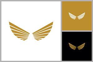 Golden Geometric Wings Icon, a Branding & Logo Template by quadrazo