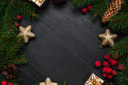 Christmas holiday background featuring christmas, background, and black, a Holiday Photo by Olena Rudo