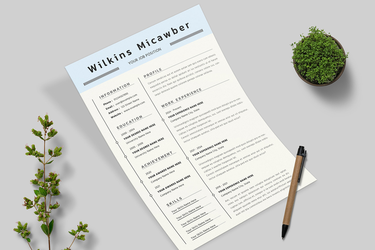 Resume Template Layout, a Resume Template by ContestDesign (Photo 1 of 5)