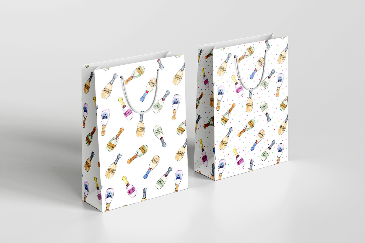 Champagne for Everybody - pattern, a Pattern Graphic by Katerina Tova (Photo 3 of 6)