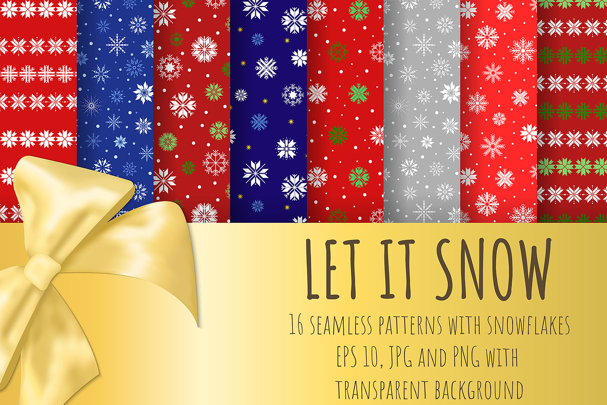 Let It Snow. 16 Seamless Patterns, a Pattern Graphic by HmarkaShop (Photo 1 of 3)