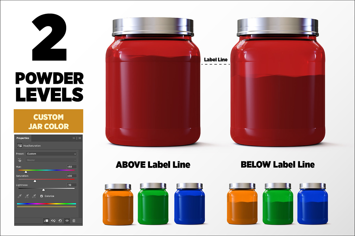 2lb Whey Protein Jar Mockup C2-Pro, a Packaging Mockup by Design Warlord (Photo 3 of 16)