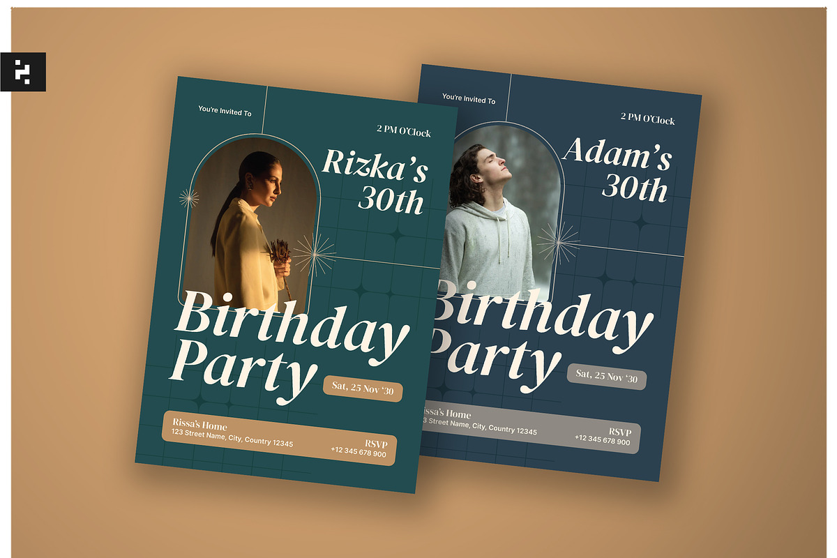 Elegant Birthday Party Invitation, a Card Template by Neermana (Photo 1 of 4)