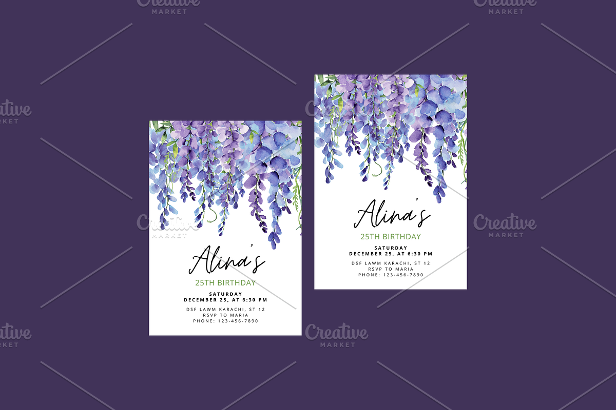 Floral Sticks Birthday Invitation, an Invitation Template by Weddinginvitation by Fati