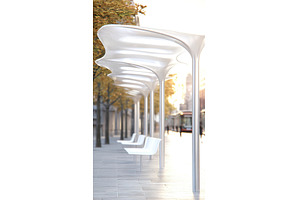 Modern Bus Stop with Unique Design, an Architecture Photo by Lermont51