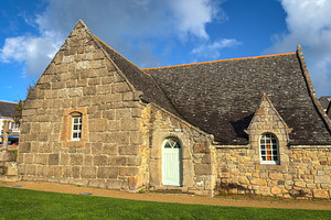 Sainte Anne chapel built of granite in Tregastel Brittany France, an Architecture Photo by GoodGoods