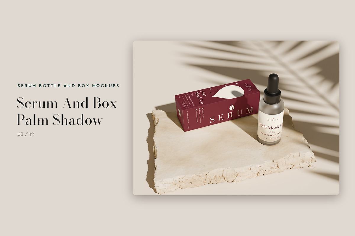 Serum Bottle and Box Mockup Pack, a Packaging Mockup by Motion-Box (Photo 4 of 14)