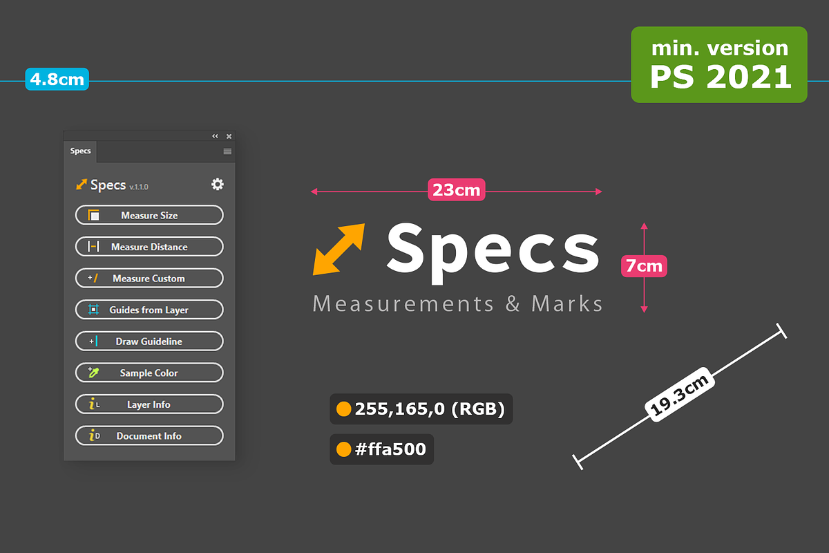 Specs - Custom Measures & Marks, a Plug-in Add-On by h3design (Photo 1 of 7)