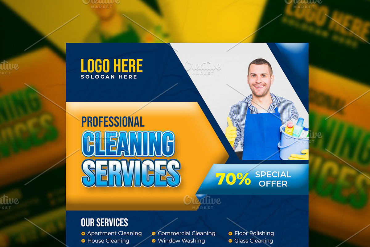 Cleaning Service Social Media Bundle, a Social Media Template by gstudiovect21 (Photo 10 of 10)