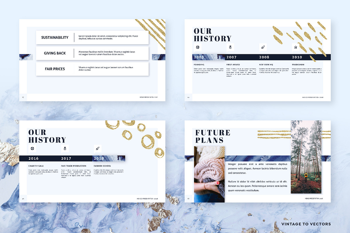 INDIGO PPT Presentation Templates, a Presentation Template by Vintage To Vectors (Photo 5 of 8)