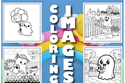 Ghost Moments Coloring Book for Kids, a Seasonal Illustration by Design Zone (Thumbnail 4 of 5)