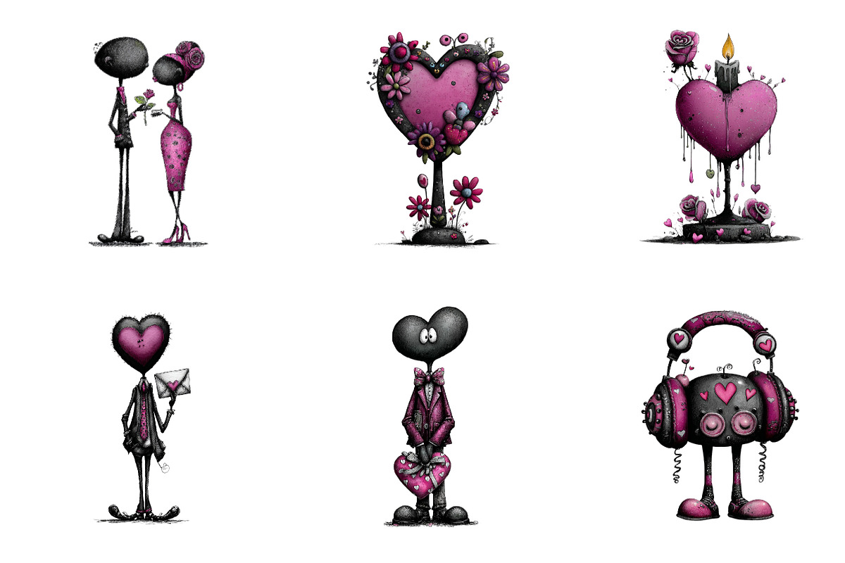 Whimsical black romance clipart, an Illustration by CreationArt (Photo 2 of 7)