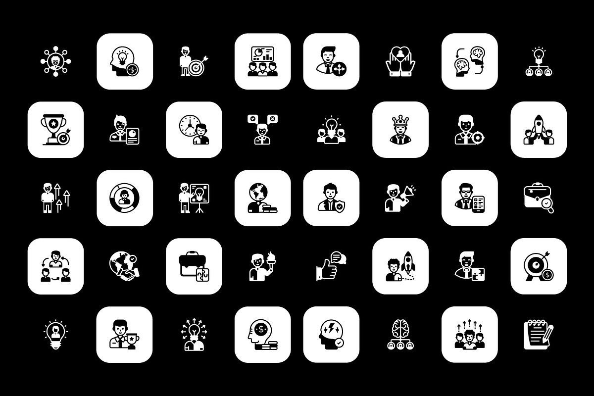 Leadership Glyph Icons, a Solid Icon by Brickclay (Photo 5 of 7)