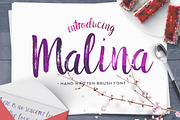 Malina Brush Font, a Script Font by Ivan Rosenberg (Thumbnail 1 of 4)