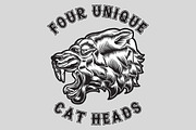 Four Unique Cat Heads, an Illustration by RobinHoldsworth (Thumbnail 1 of 5)