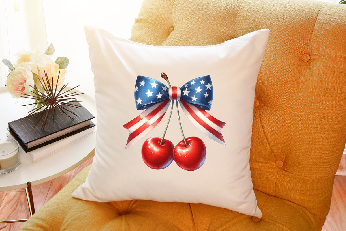 4th of July Cherry Bow Clipart, an Illustration by Sublimation Artist (Photo 6 of 6)