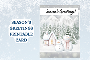 Season's Greetings Snowman Card, a Card Template by Pixels N Bows (Thumbnail 1 of 2)