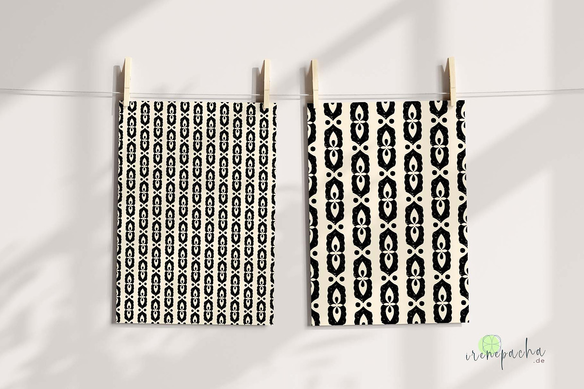 Black and White Boho Pattern Bundle, a Pattern Graphic by irenepachadesign (Photo 6 of 7)
