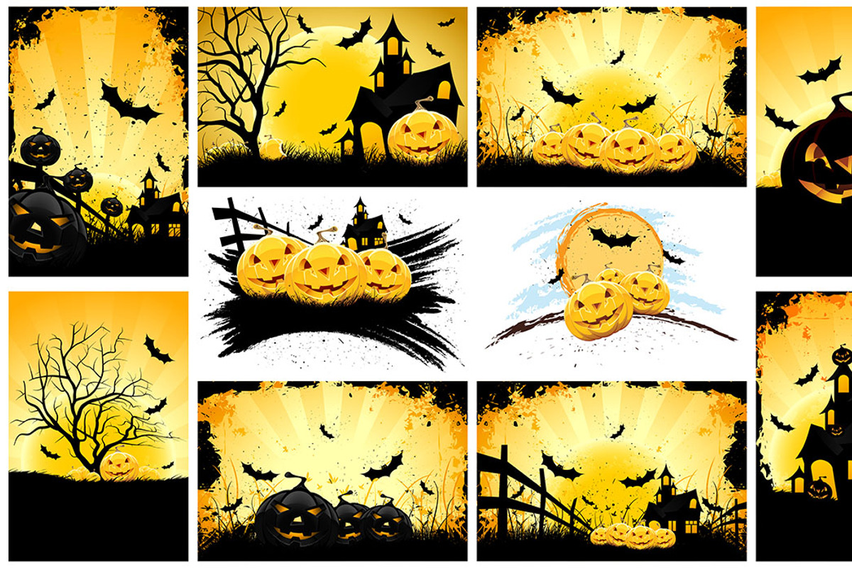 Halloween Backgrounds Set, a Seasonal Illustration by PictureInStock (Photo 3 of 3)