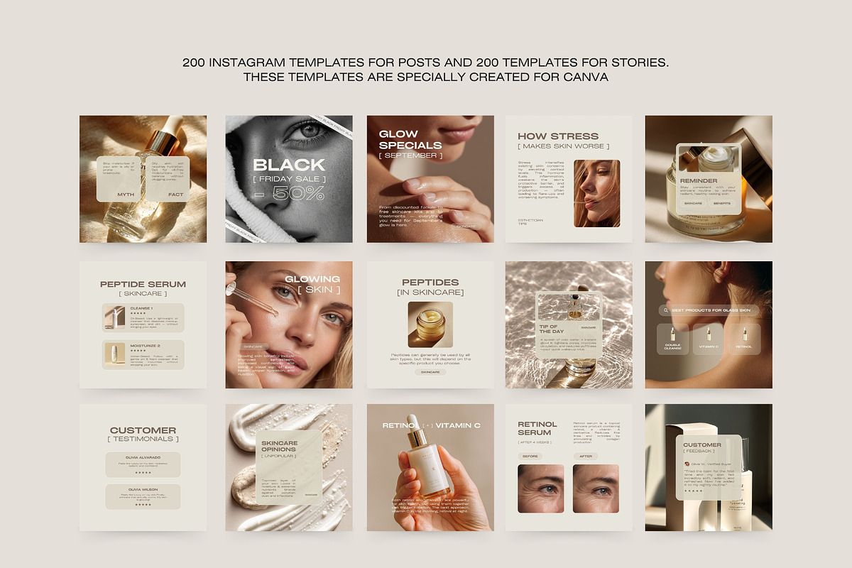 800 Beauty Instagram Content Kit, a Social Media Template by Instprofi | Studio Estimo (Photo 9 of 26)