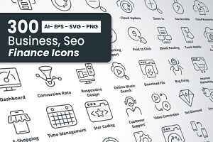300 Business, Seo and Finance Icons, an Outline Icon by Design_Planet