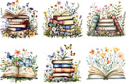 Wildflower Books Watercolor Clipart, an Illustration by Designking (Thumbnail 5 of 5)
