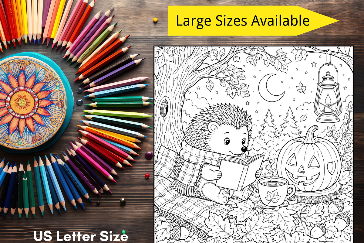 Cozy Bedtime Animal Coloring Page, a Brochure Template by LA Design (Photo 8 of 10)