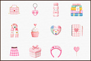 Cute Plaid Preppy Valentine Clipart, an Illustration by Sublimation Artist (Thumbnail 3 of 6)
